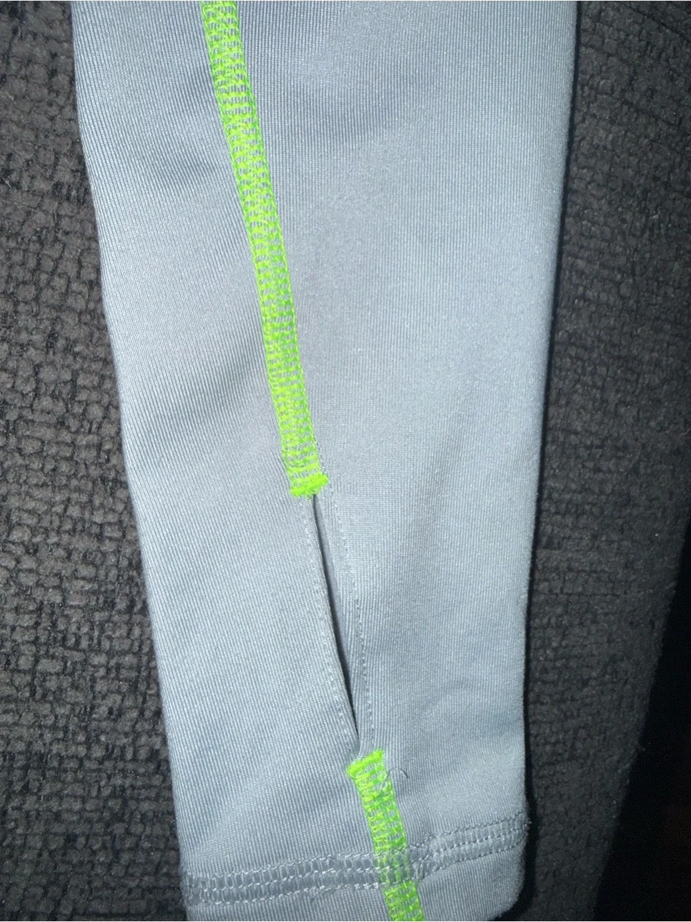 Nike Pro Dri-FIT 1/2 Zip Running Training Top Gray Neon Green Women’s M